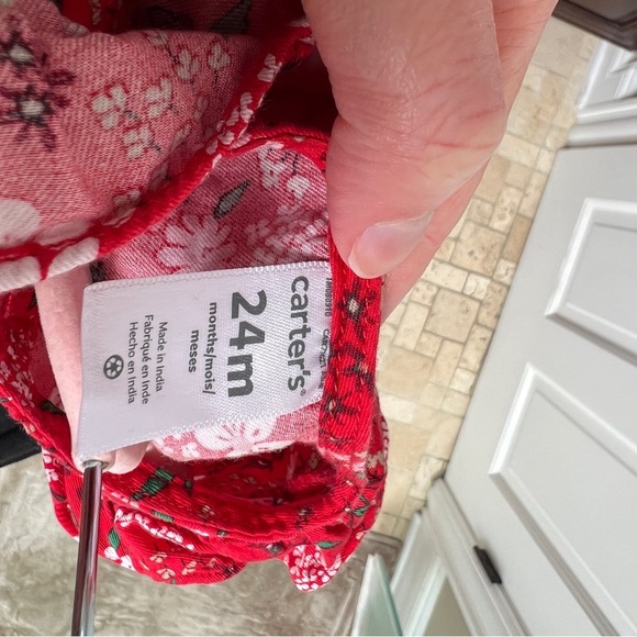 Carter’s 24M Red Floral Longsleeve Flowy Dress - Picture 4 of 5